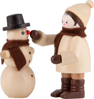 Obrázek produktu pro Miniaturní sněhulák s přírodním sněhulákem (2) Výška cca 6 cm NOVINKA