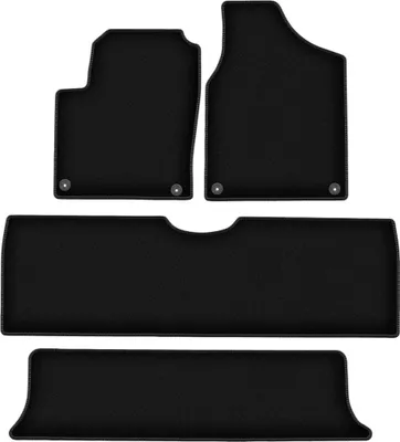 Obrázek produktu pro Velurové autokoberce na míru pro Seat Alhambra I (1995-2010, minivan) černé, sada 4 ks, s úchyty