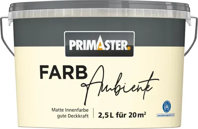 Produktbild von Primaster Farbambiente Wandfarbe matt perlweiß 2,5 L