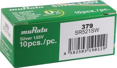 Produktbild von Murata 379 SR63 SR521SW Uhrbatterie 1 5V 4582503190229