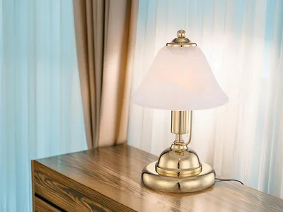 Produktbild von Globo Lighting Tischleuchte Metall messingfarben, 1x E14