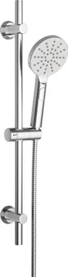 Produktbild von JOHO Edelstahl Duschset mit Handbrause Rund D12cm, Brausestangeset 70cm Duschstange mit Duschkopfhalterung und Schlauch für Badezimmer Chrom