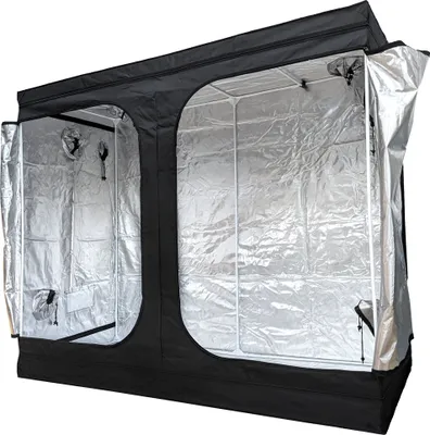 Produktbild von GROWTECH Growzelt Growbox 240x120x200 cm für Pflanzen Zuchtzelt Indoor Gewächshaus Grow Schrank Anzucht Gemüse Kräuter Tomaten Cannabis Hydrokultur