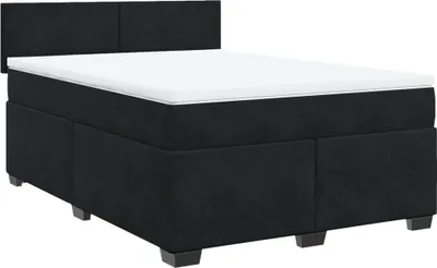 Immagine prodotto di vidaXL Letto a molle con materasso nero 160x200 cm in velluto