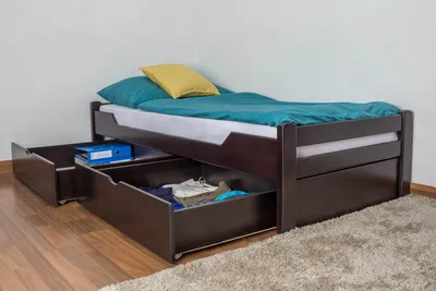 Produktbild von Buche Schubladenbett Bettgestell 90 x 200 cm Schokobraun