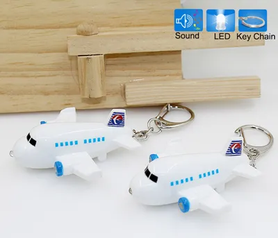 Produktbild von Schöner Flugzeug-LED-Sound-Schlüsselanhänger, Auto-Schlüsselanhänger, Handtasche, Hängedekoration, Geschenk