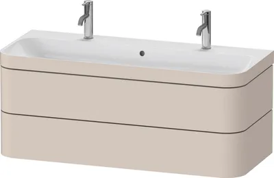 Produktbild von Waschtischset HAPPY D.2 PLUS 2 Schubk 1175x490mm o HL taupe supermatt ohne Hahnloch taupe supermatt