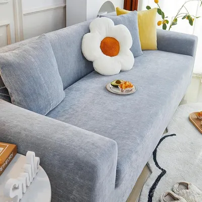 Productafbeelding van Antislip sofaovertrek met hoge elasticiteit en kussenhoes (grijs)