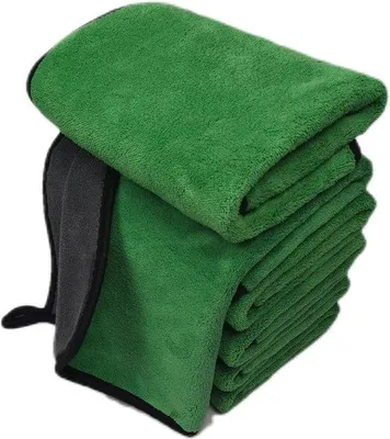 Obrázek produktu pro Čisticí utěrka z mikrovlákna na auto, 800 g/m², lešticí utěrka, péče o auto (šedá/zelená)