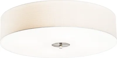 Produktbild von QAZQA - Modern Ländliche Deckenleuchte I Deckenlampe I Lampe I Leuchte weiß 50 cm - Drum mit Schirm JuteI 4-flammig I Wohnzimmer I Schlafzimmer - Textil Rund - LED geeignet E27