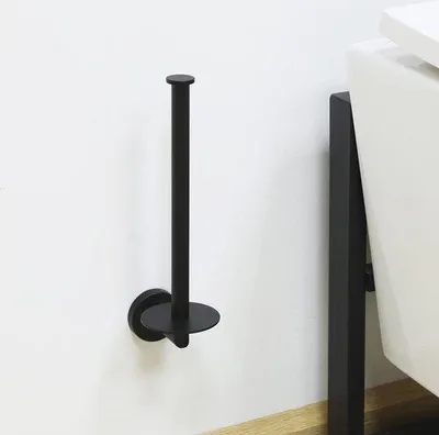 Immagine prodotto di Portarotolo da bagno in acciaio inossidabile nero - Portarotolo di riserva da appendere