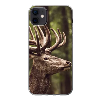 Produktbild von MuchoWow® Handyhülle Schutzhülle Hülle für iPhone 12 mini Hirsch - Natur - Geweih - Wald - Tiere Silikon Softcase Handy Hülle - Bild