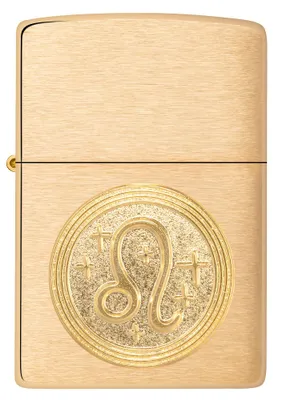 Produktbild von ZIPPO - Aries Emblem - Brushed Brass Gold Sternzeichen Widder Sturmfeuerzeug nachfüllbar Benzin 60006113