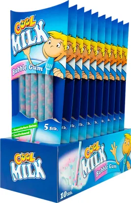 Image de Cool Milk Paille Bubble Gum Chewing-gum Frutti 5er 30g 10er Pack