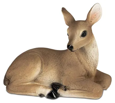 Produktbild von formano Reh Deko Figur 13 x 12 cm Kunststein handbemalt Waldtier Naturfarben