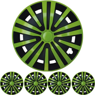Radzierblenden Set "Spinel" 15 ZOLL in Grün Schwarz 4x PREMIUM DESIGN Radkappen in der Farbe Schwarz von F.H.U.P. OLSZEWSKI