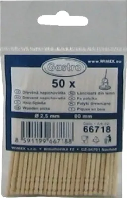 Immagine prodotto di Spiedini in legno da 8 cm, 50 pezzi