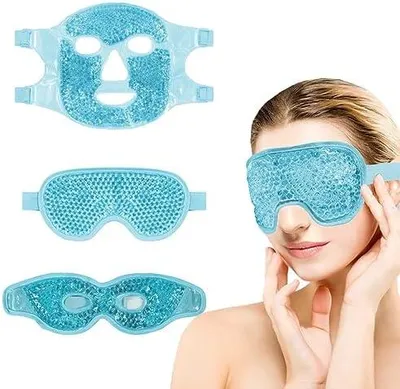 Produktbild von KAYEF Augenmaske Kühlend Wärmend, Kühlende Pads Kühlende Maske Migräne Kühlende Maske, Kühlende Schlafmaske Bei Migräne/Dunkle Augenringe/Kopfschmerzen/Trockene Augen/Schwellungen (3 Stück)