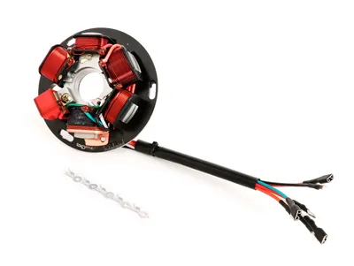 Produktbild von Grundplatte BGM Stator Zündung HP V2.5 Silikon, 7 Kabel für Vespa PX alt mit Batterie 1982-1984