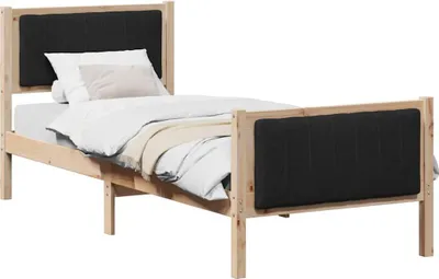 Zdjęcie produktu dla Rama łóżka brązowo-czarny 80 x 200 cm Lite drewno sosnowe