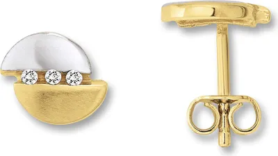 Immagine prodotto di Orecchini a perno zirconi zirconi 333/- oro giallo parzialmente rodiato