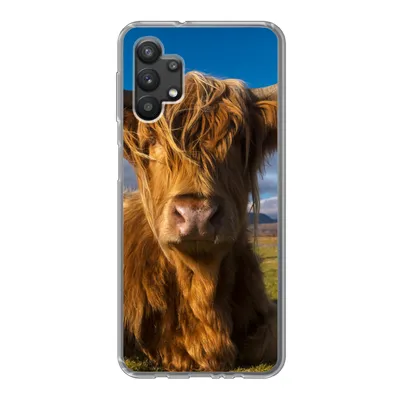 Produktbild von MuchoWow® Handyhülle Schutzhülle Hülle für Samsung Galaxy A32 5G Schottische Highlander - Tiere - Gras Silikon Softcase Handy Hülle - Softcase