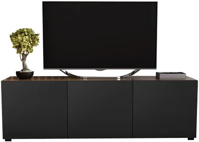 Zdjęcie produktu dla Szafka rtv loft pod telewizor 150 dąb wotan drzwiczki czarny mat