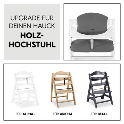 Produktbild von hauck Hochstuhl Sitzkissen Dark Grey - Kompatibel mit Alpha+ Beta+ Anti-Rutsch