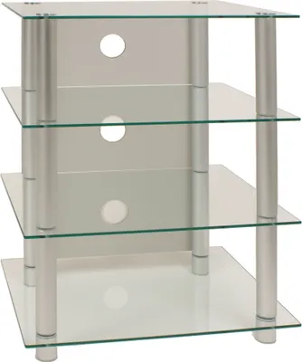 Zdjęcie produktu dla Meble Hifi | Szafka regałowa Phono Półka | Aluminiowe podłogi szklane | Wymiary H. 70 x W. 59 x D. 49 cm | Phono Mediaregal - Blados