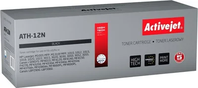 Produktbild von Activejet ATH-12N Tonerkartusche (Ersatz für HP 12A Q2612A, Canon FX-10, Canon CRG-703; Höchste; 2300 seiten; schwarz), 2000 Seiten, Schwarz, 1 Stück(e)