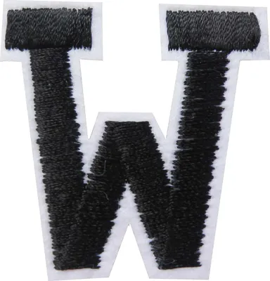 Produktbild von 1 Buchstaben Aufbügler, 15-43x45mm, Applikation, Aufnäher, schwarz, Buchstaben & Zeichen:W