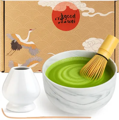 Obrázok produktu pre Matcha set "Gurei" s miskou, metličkou a držiakom – elegantná súprava na čajový obrad a štýlové vychutnanie matcha
