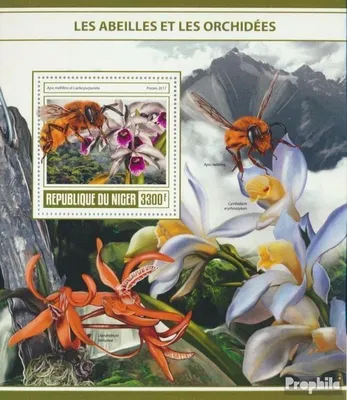 Produktbild von Briefmarken Niger 2017 Mi Block 702 (kompl. Ausg.) postfrisch Bienen und Orchideen