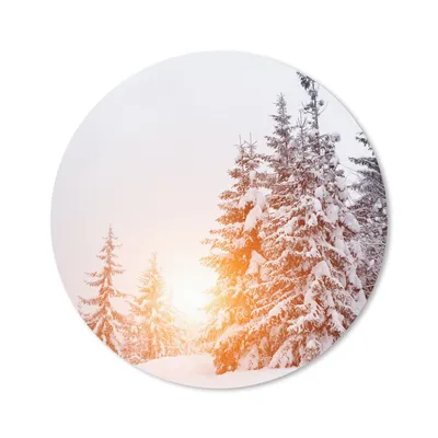 Produktbild von MuchoWow® Mauspad Mousepad Sonne - Bäume - Schnee 20x20 cm - Mousepads - Maus Mat - Pad - Mausunterlage - Schreibtischmatte