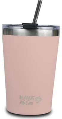 Imagen del producto de Taza térmica de viaje, 450 ml, color rosa