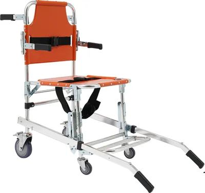 Obrázek produktu pro Invalidní vozík na stoupání po schodech, skládací konstrukce, vysoká nosnost, oranžový