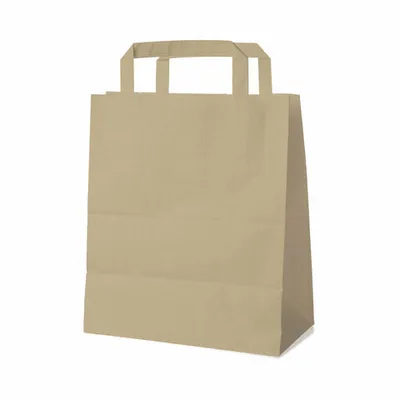 Produktbild von 50x GASTRO Papiertragetaschen 22 x 18 x  8 cm mit EAN-Code braun