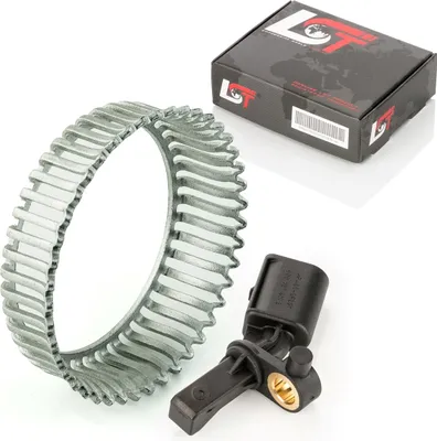 Produktbild von ABS-Sensor und ABS-Ring Set Hinterachse links 43 Zähne für SEAT CORDOBA 6L