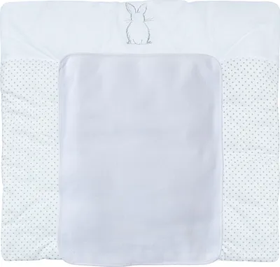 Produktbild von Baby-Delux Wickelauflage 70x75 inkl. abnehmbarer Frotteeauflage Hase weiß Wickelunterlage Wickelkommode, Wickeltisch Baumwolle waschbar