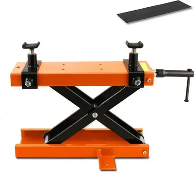 Image de Elévateur de moto à ciseaux Lift incl. support en caoutchouc # Mini orange