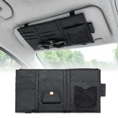 Productafbeelding van Sonnenblinde organizer voor auto, brilhouder, Polyurethanleer, zwart, multifunctioneel