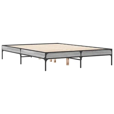 Produktbild von Bettgestell Grau Sonoma 120x190 cm Holzwerkstoff und Metall