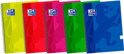 Produktbild von Oxford Hamelin Notebooks A5 Pack Of 5 Plastic Lid Breeches With Spiral 80 Sheets With Grid 4x4 Assorted Colors Durchsichtig  Durchsichtig One Size