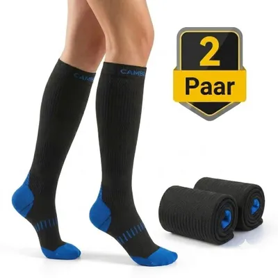 Immagine prodotto di CAMBIVO Calze Compressione Graduata Donna Uomo 2 Paia, Calze Antitrombo 20-30mmHg, Calze Elastiche a Compressione, Gambaletti Compressione, Calze Contenitive per Vene Varicose, Aereo, Sport, Corsa