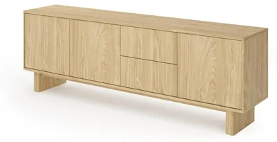 Produktbild von TV-Board BUNA 183 3D2S Eiche geölt – moderner Lowboard-Unterschrank im Japandi-Stil – 183 cm