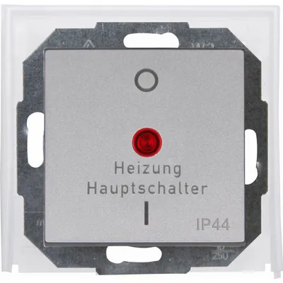 Produktbild von Kopp ATHENIS stahl Schutzkontakt Steckdose Schalter Rahmen + IP44 Feuchtraum Heizungshauptschalter