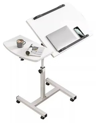 Obrázok produktu pre Prenosný stôl s nastaviteľnou výškou od 63 do 110 cm a zásuvkou na notebook