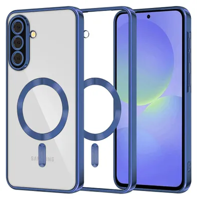 Produktbild von Techsuit Luxury Crystal Back Cover Hülle mit MagSafe für Samsung Galaxy A36/A56 - Transparent/Dunkelblau