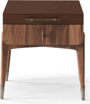 Produktbild von Casa Padrino Luxus Nachtkommode Braun / Dunkelbraun 49 x 54 x H. 51 cm - Massivholz Nachttisch mit 2 Schubladen - Schlafzimmer Möbel - Hotel Möbel - Luxus Möbel