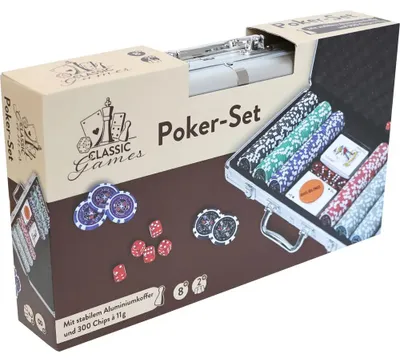 Productafbeelding van Poker Set, aluminium koffer, 300 chips, poker spelset